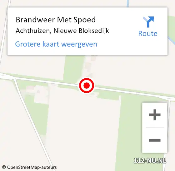 Locatie op kaart van de 112 melding: Brandweer Met Spoed Naar Achthuizen, Nieuwe Bloksedijk op 14 juli 2022 21:07