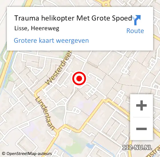 Locatie op kaart van de 112 melding: Trauma helikopter Met Grote Spoed Naar Lisse, Heereweg op 14 juli 2022 21:33