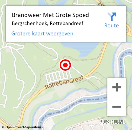 Locatie op kaart van de 112 melding: Brandweer Met Grote Spoed Naar Bergschenhoek, Rottebandreef op 15 juli 2022 00:15