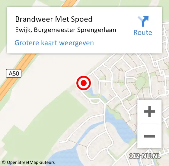 Locatie op kaart van de 112 melding: Brandweer Met Spoed Naar Ewijk, Burgemeester Sprengerlaan op 15 juli 2022 01:04