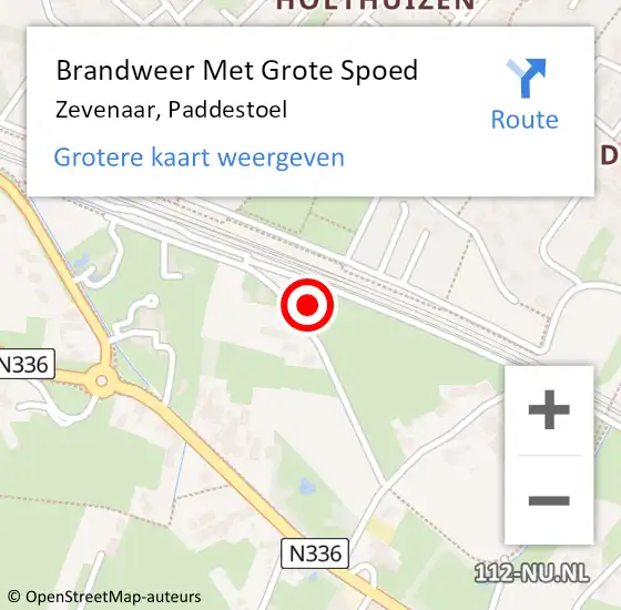 Locatie op kaart van de 112 melding: Brandweer Met Grote Spoed Naar Zevenaar, Paddestoel op 15 juli 2022 01:19