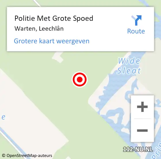 Locatie op kaart van de 112 melding: Politie Met Grote Spoed Naar Warten, Leechlân op 15 juli 2022 07:22