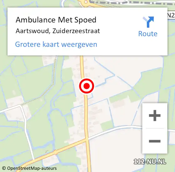 Locatie op kaart van de 112 melding: Ambulance Met Spoed Naar Aartswoud, Zuiderzeestraat op 15 juli 2022 07:50