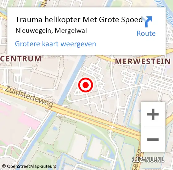 Locatie op kaart van de 112 melding: Trauma helikopter Met Grote Spoed Naar Nieuwegein, Mergelwal op 15 juli 2022 07:51