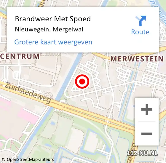 Locatie op kaart van de 112 melding: Brandweer Met Spoed Naar Nieuwegein, Mergelwal op 15 juli 2022 07:55