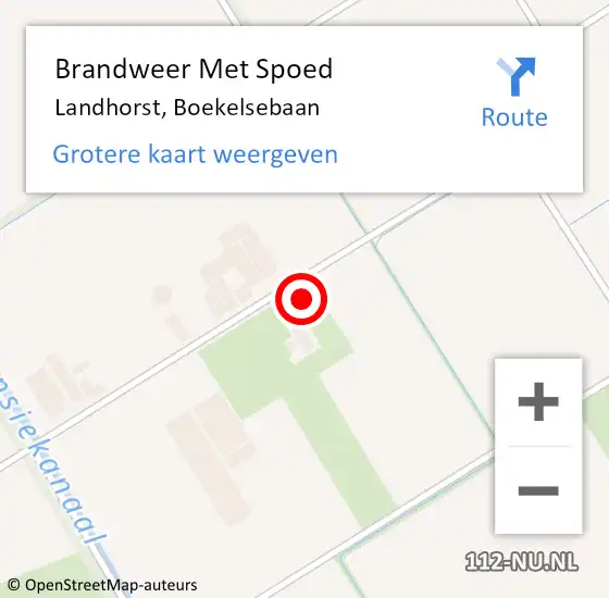 Locatie op kaart van de 112 melding: Brandweer Met Spoed Naar Landhorst, Boekelsebaan op 15 juli 2022 08:17