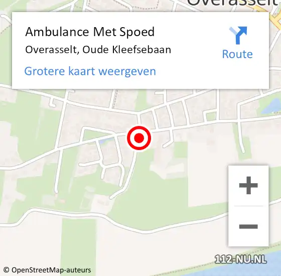 Locatie op kaart van de 112 melding: Ambulance Met Spoed Naar Overasselt, Oude Kleefsebaan op 15 juli 2022 10:16