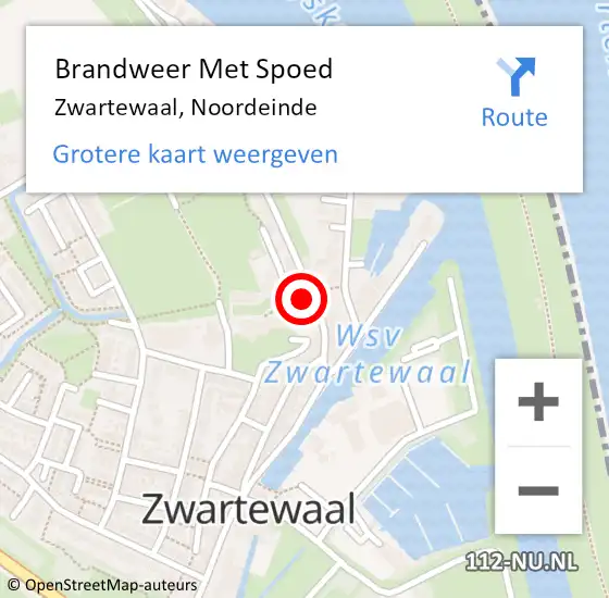 Locatie op kaart van de 112 melding: Brandweer Met Spoed Naar Zwartewaal, Noordeinde op 15 juli 2022 10:47