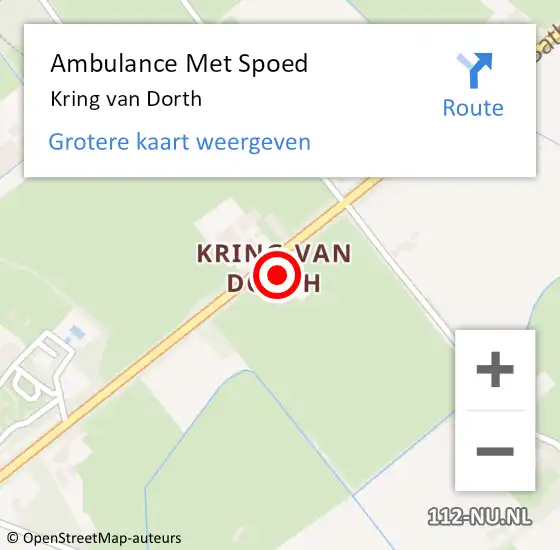 Locatie op kaart van de 112 melding: Ambulance Met Spoed Naar Kring van Dorth op 15 juli 2022 11:21