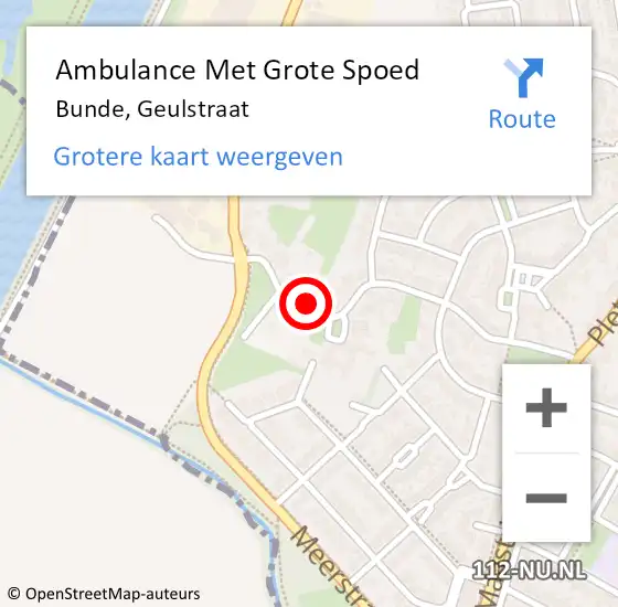 Locatie op kaart van de 112 melding: Ambulance Met Grote Spoed Naar Bunde, Geulstraat op 23 juli 2014 10:34