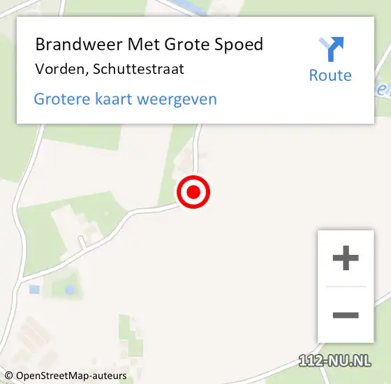 Locatie op kaart van de 112 melding: Brandweer Met Grote Spoed Naar Vorden, Schuttestraat op 15 juli 2022 12:18