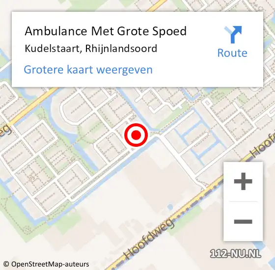 Locatie op kaart van de 112 melding: Ambulance Met Grote Spoed Naar Kudelstaart, Rhijnlandsoord op 15 juli 2022 12:30