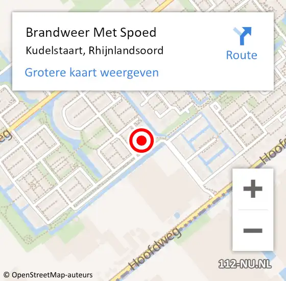 Locatie op kaart van de 112 melding: Brandweer Met Spoed Naar Kudelstaart, Rhijnlandsoord op 15 juli 2022 13:01