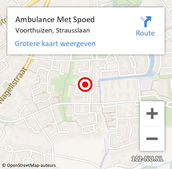 Locatie op kaart van de 112 melding: Ambulance Met Spoed Naar Voorthuizen, Strausslaan op 15 juli 2022 13:18