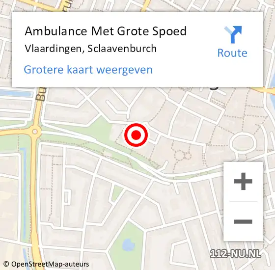 Locatie op kaart van de 112 melding: Ambulance Met Grote Spoed Naar Vlaardingen, Sclaavenburch op 15 juli 2022 13:21