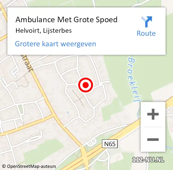 Locatie op kaart van de 112 melding: Ambulance Met Grote Spoed Naar Helvoirt, Lijsterbes op 23 juli 2014 10:52