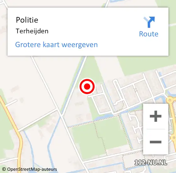 Locatie op kaart van de 112 melding: Politie Terheijden op 15 juli 2022 14:28