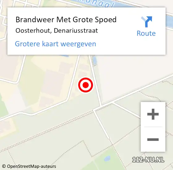 Locatie op kaart van de 112 melding: Brandweer Met Grote Spoed Naar Oosterhout, Denariusstraat op 15 juli 2022 14:37