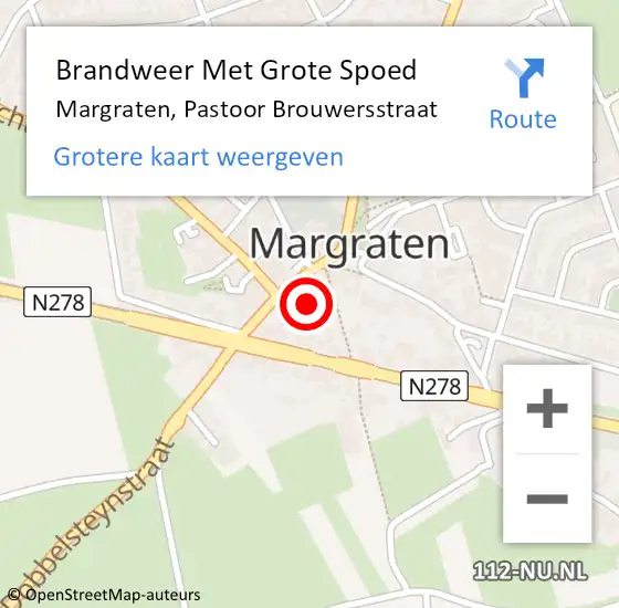 Locatie op kaart van de 112 melding: Brandweer Met Grote Spoed Naar Margraten, Pastoor Brouwersstraat op 15 juli 2022 14:53