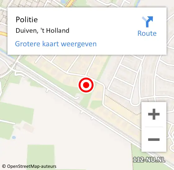 Locatie op kaart van de 112 melding: Politie Duiven, 't Holland op 15 juli 2022 16:27