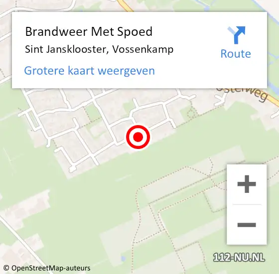 Locatie op kaart van de 112 melding: Brandweer Met Spoed Naar Sint Jansklooster, Vossenkamp op 15 juli 2022 16:53