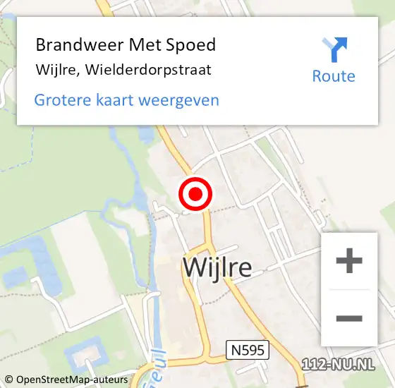 Locatie op kaart van de 112 melding: Brandweer Met Spoed Naar Wijlre, Wielderdorpstraat op 15 juli 2022 17:09