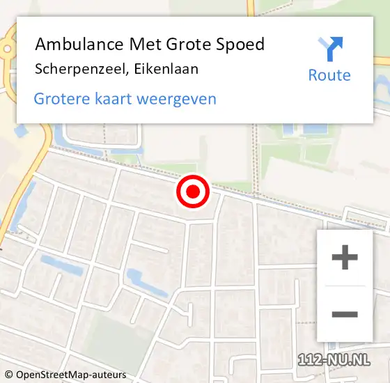 Locatie op kaart van de 112 melding: Ambulance Met Grote Spoed Naar Scherpenzeel, Eikenlaan op 15 juli 2022 17:10