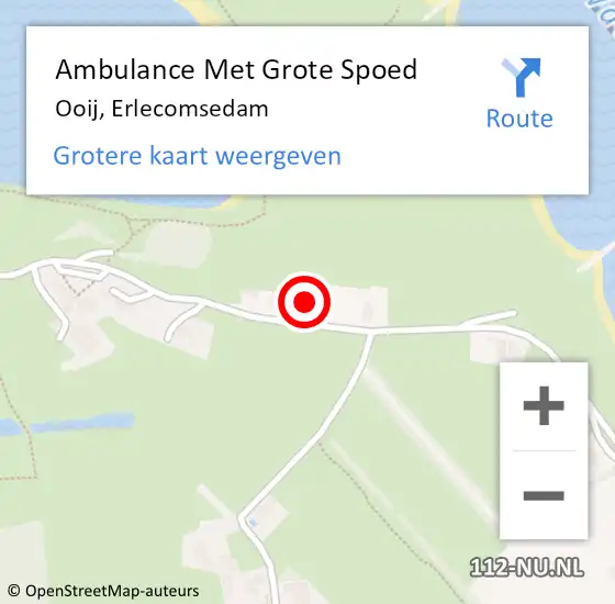 Locatie op kaart van de 112 melding: Ambulance Met Grote Spoed Naar Ooij, Erlecomsedam op 15 juli 2022 19:34