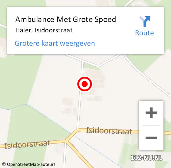 Locatie op kaart van de 112 melding: Ambulance Met Grote Spoed Naar Haler, Isidoorstraat op 15 juli 2022 20:00