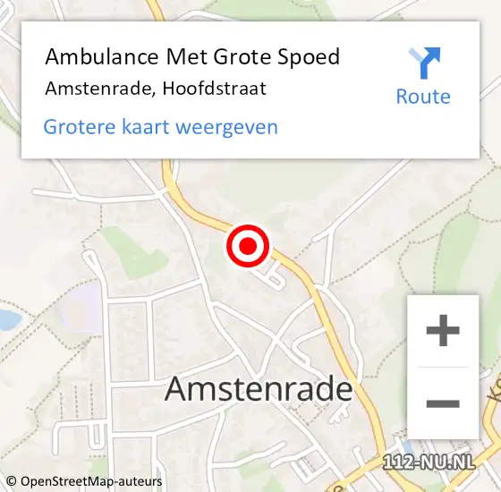 Locatie op kaart van de 112 melding: Ambulance Met Grote Spoed Naar Amstenrade, Hoofdstraat op 23 juli 2014 11:29