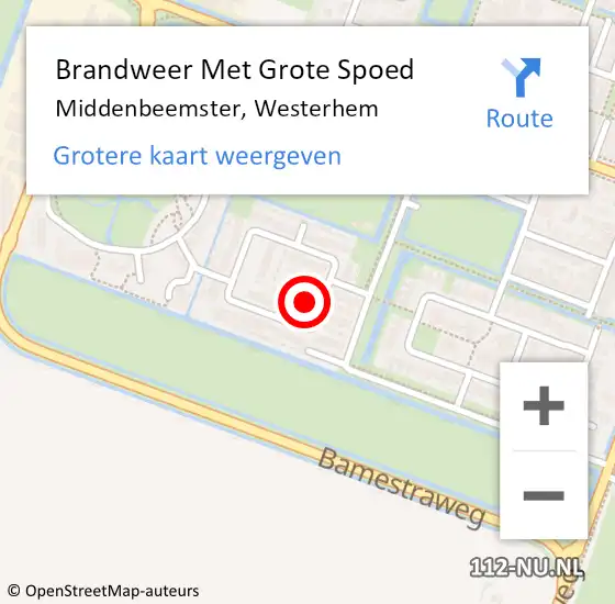 Locatie op kaart van de 112 melding: Brandweer Met Grote Spoed Naar Middenbeemster, Westerhem op 15 juli 2022 21:39