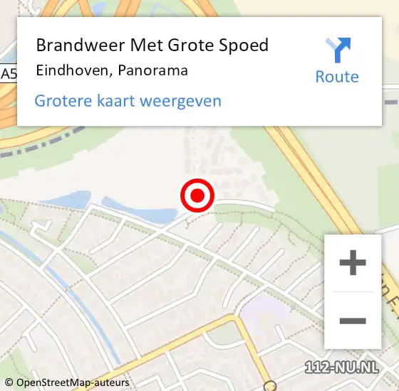 Locatie op kaart van de 112 melding: Brandweer Met Grote Spoed Naar Eindhoven, Panorama op 15 juli 2022 22:09