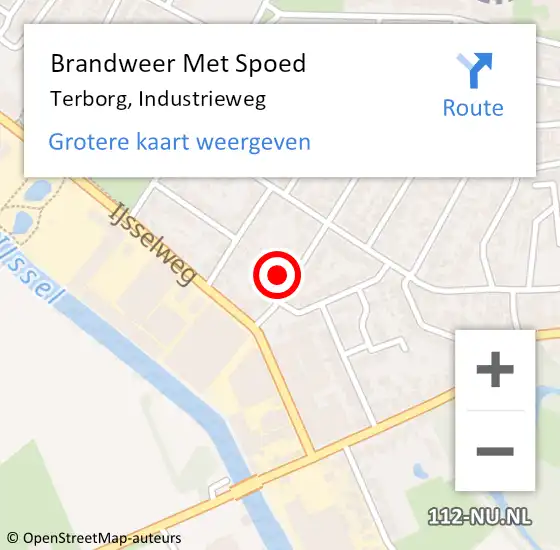 Locatie op kaart van de 112 melding: Brandweer Met Spoed Naar Terborg, Industrieweg op 15 juli 2022 23:58