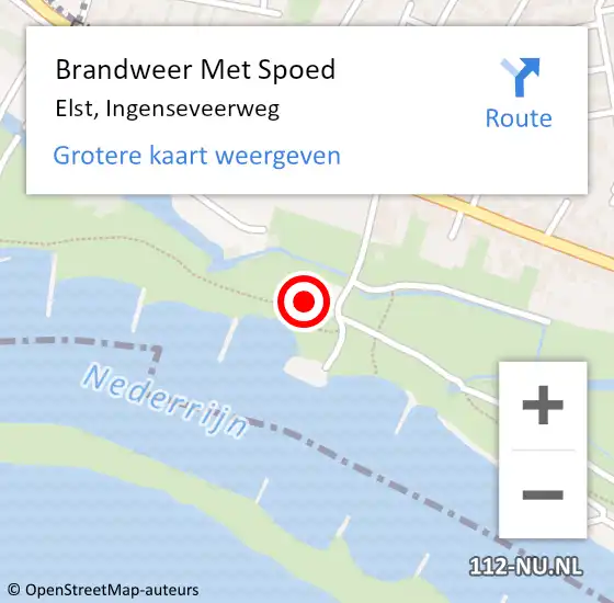 Locatie op kaart van de 112 melding: Brandweer Met Spoed Naar Elst, De Opslag op 16 juli 2022 00:07