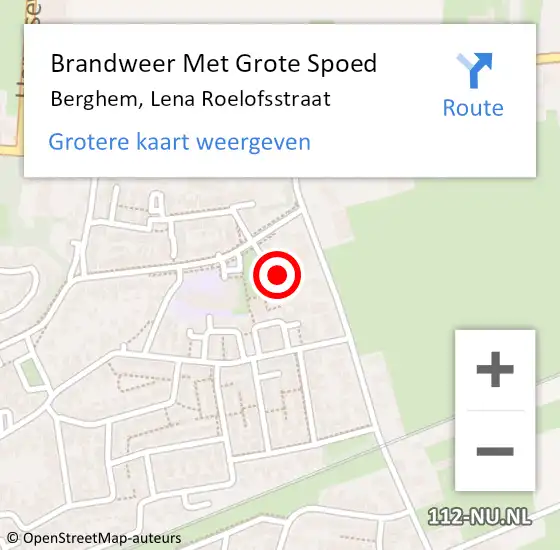 Locatie op kaart van de 112 melding: Brandweer Met Grote Spoed Naar Berghem, Lena Roelofsstraat op 16 juli 2022 00:11