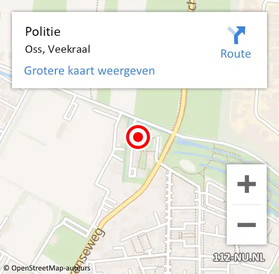 Locatie op kaart van de 112 melding: Politie Oss, Veekraal op 16 juli 2022 01:39