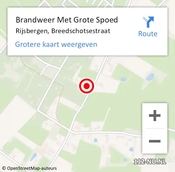 Locatie op kaart van de 112 melding: Brandweer Met Grote Spoed Naar Rijsbergen, Breedschotsestraat op 16 juli 2022 02:16