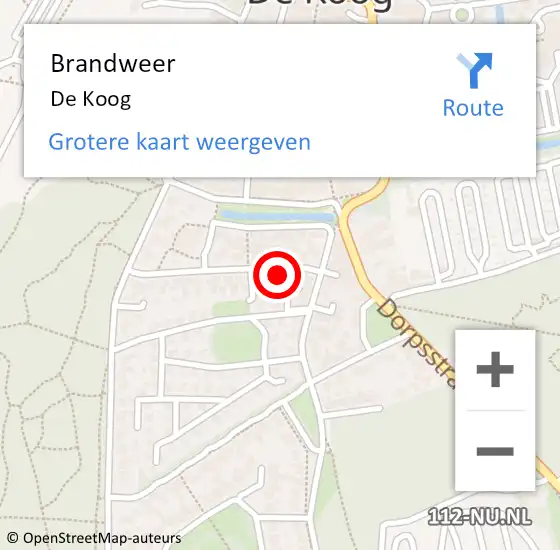 Locatie op kaart van de 112 melding: Brandweer De Koog op 16 juli 2022 03:51