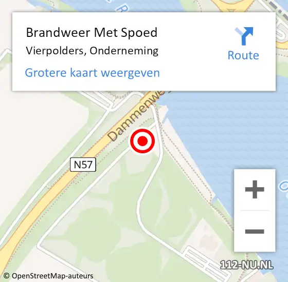 Locatie op kaart van de 112 melding: Brandweer Met Spoed Naar Vierpolders, Onderneming op 16 juli 2022 07:15