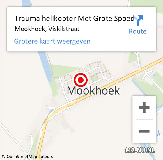 Locatie op kaart van de 112 melding: Trauma helikopter Met Grote Spoed Naar Mookhoek, Viskilstraat op 16 juli 2022 08:46