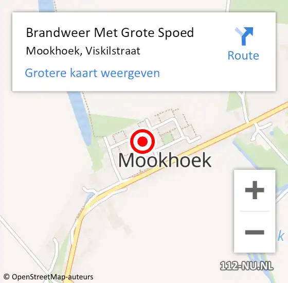 Locatie op kaart van de 112 melding: Brandweer Met Grote Spoed Naar Mookhoek, Viskilstraat op 16 juli 2022 08:47