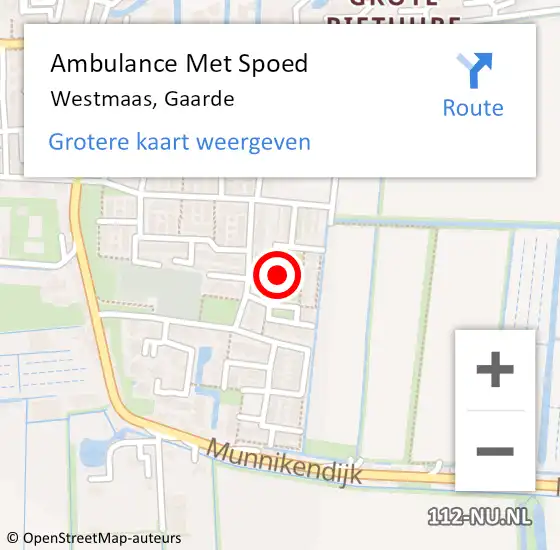 Locatie op kaart van de 112 melding: Ambulance Met Spoed Naar Westmaas, Gaarde op 16 juli 2022 09:09