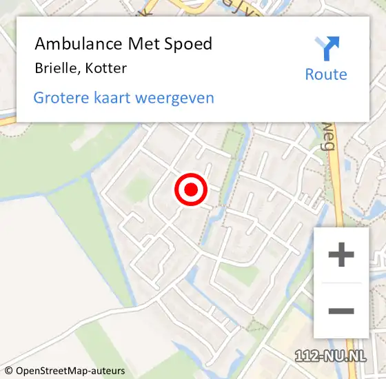 Locatie op kaart van de 112 melding: Ambulance Met Spoed Naar Brielle, Kotter op 16 juli 2022 10:04