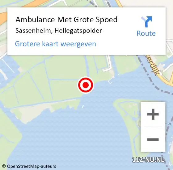 Locatie op kaart van de 112 melding: Ambulance Met Grote Spoed Naar Sassenheim, Hellegatspolder op 16 juli 2022 10:09