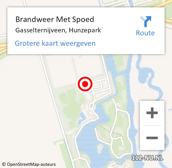 Locatie op kaart van de 112 melding: Brandweer Met Spoed Naar Gasselternijveen, Hunzepark op 16 juli 2022 10:11