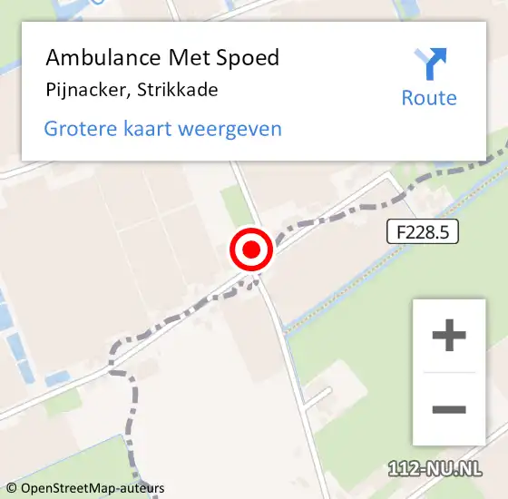 Locatie op kaart van de 112 melding: Ambulance Met Spoed Naar Pijnacker, Strikkade op 16 juli 2022 10:26