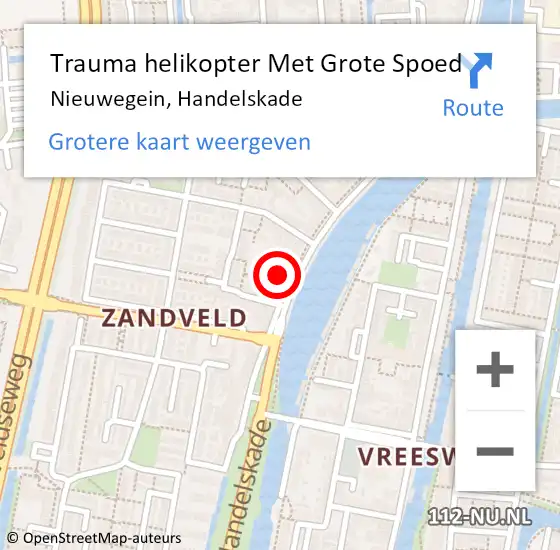 Locatie op kaart van de 112 melding: Trauma helikopter Met Grote Spoed Naar Nieuwegein, Handelskade op 16 juli 2022 10:49