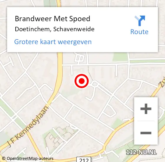 Locatie op kaart van de 112 melding: Brandweer Met Spoed Naar Doetinchem, Schavenweide op 16 juli 2022 12:30