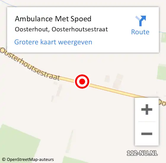 Locatie op kaart van de 112 melding: Ambulance Met Spoed Naar Oosterhout, Oosterhoutsestraat op 16 juli 2022 12:44