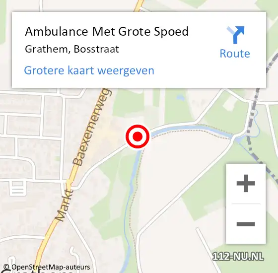 Locatie op kaart van de 112 melding: Ambulance Met Grote Spoed Naar Grathem, Bosstraat op 16 juli 2022 12:50